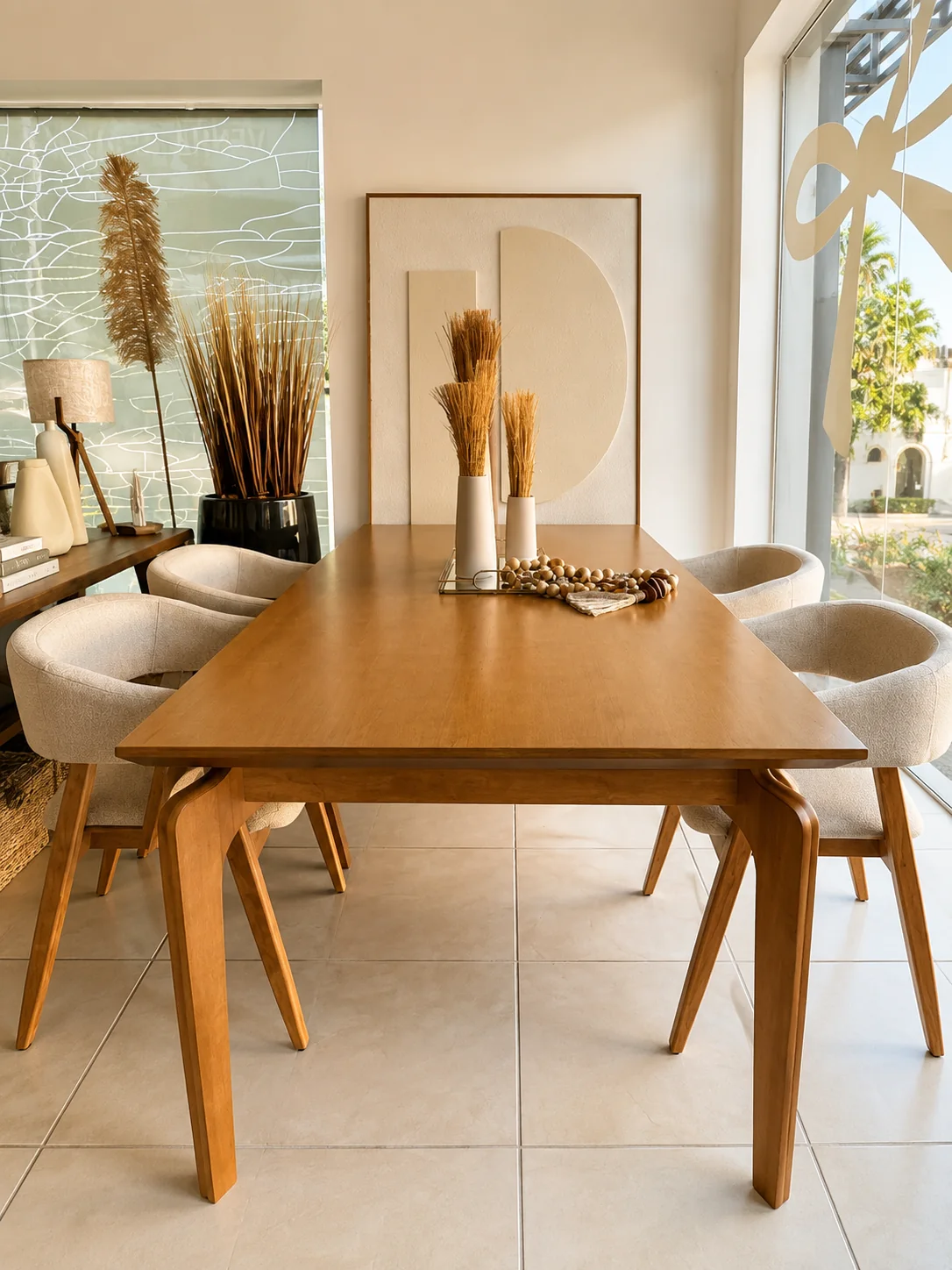 Conjunto de mesa e seis cadeiras da Em Cena