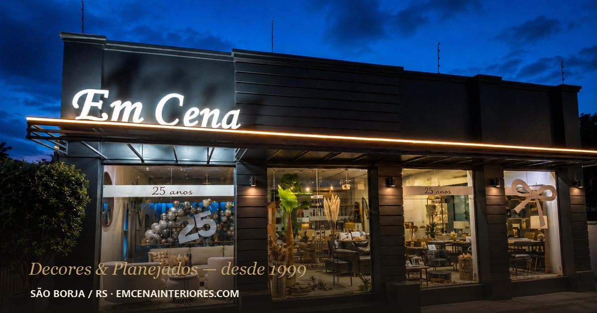Fachada do showroom de móveis e decoração Em Cena em São Borja